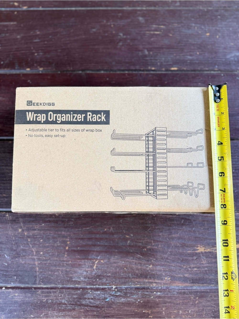 GEEKDIGG Adjustable Wrap Organizer Rack